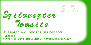 szilveszter tomsits business card